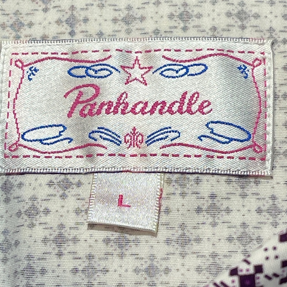 PANHANDLE WOMENS SIZE L Purple WESTERN Checkered Shirt. PEARL SNAPS - Picture 3 of 11